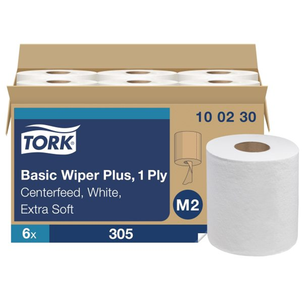 Tork M2 White 1-Ply Centerfeed Paper Wiper (7.7 in. x 11.8 in., 6 Rolls/Case)